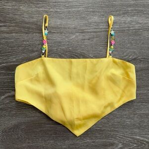 Yellow Beaded Bandana Tank Top
